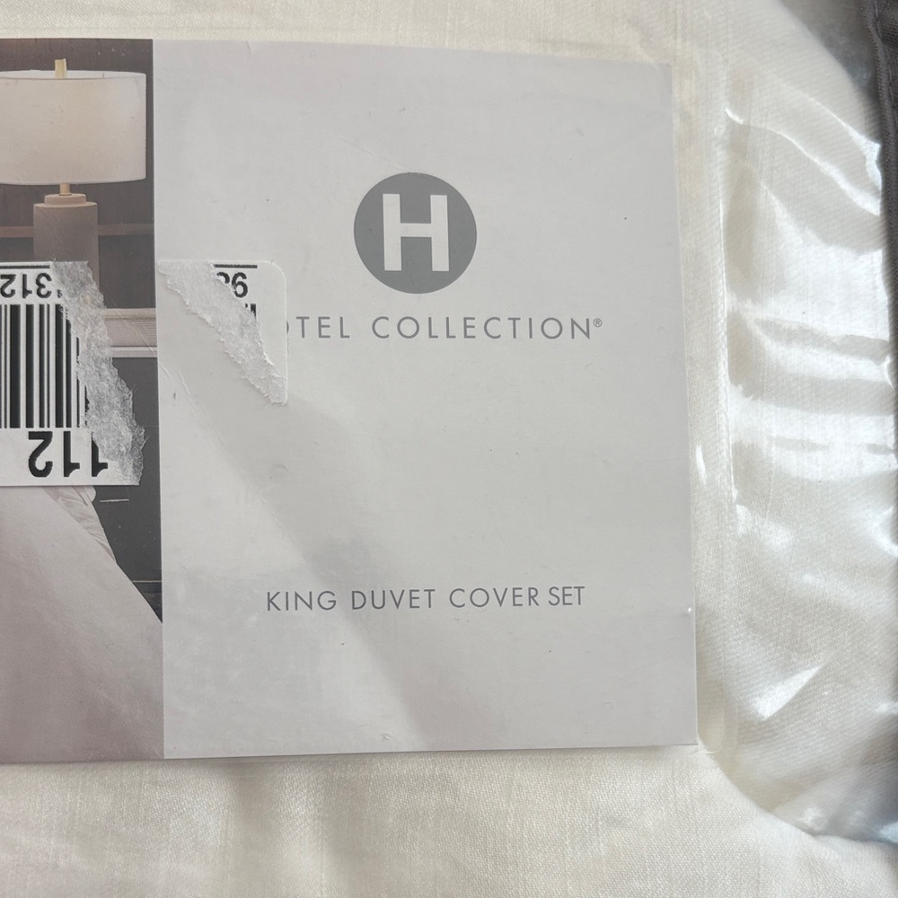 Hotel Collection Cream King Duvet Cover Set linen, Modal